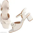 Shoetopia White Stiletto Open Toe Heels 