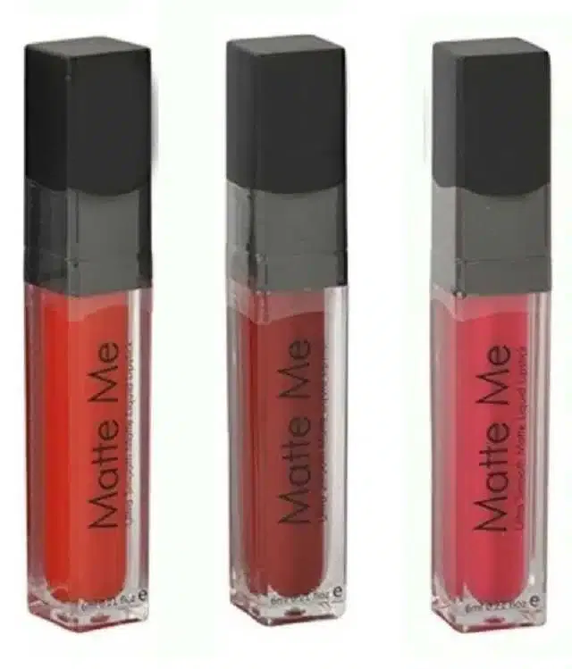 Lenon Beauty Red+Pink+Maroon Lip Gloss Liquid Multi (Pack of 3) (15 g) (S-21)