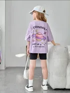 Round Neck Printed T-Shirt for Girls 