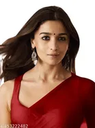 Plain Pure Georgette Alia Bhatt Saree for Women 