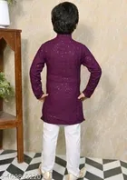 RK TRADERS Solid Chikankari Kurta Set for Boys 