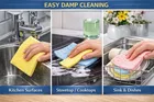 Cellulose Sponge Absorbent Cleaning Cloth, Extra Tough Multi-Use, 5 Pieces