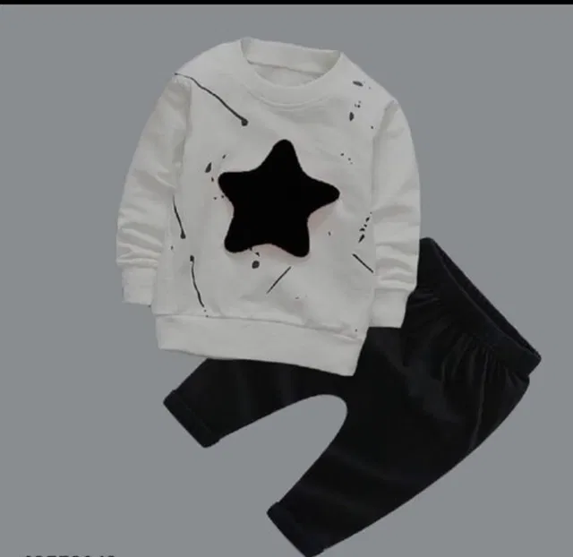 Hosiery Clothing Set for Kids (White, 12-18 Months)