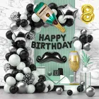 Mustache Theme 8th Birthday Balloon Decoration Kit , Multicolor, Pack Of 70