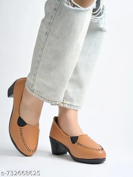 Shoetopia Beige Heel Sandals (Size IND-6)