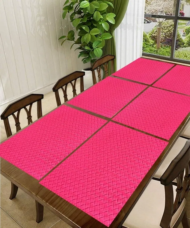 PVC Printed Dining Table Placemats (Multicolor, 30x45 cm) (Pack of 6)