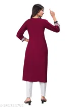 Rayon Slub Embroidered Kurta with Pant for Women 