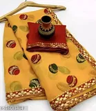 Georgette Printed Saree for Women 