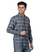 Cotton Blend Full Sleeves Chequered Shirt for Men 