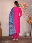 Embroidered Chanderi Silk Kurta Set for Women 