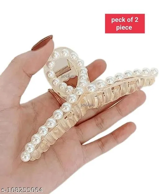 Plastic Hair Clutcher for Women & Girls (Multicolor, Pack of 2)