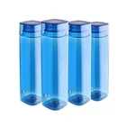 CELLO H2O Squaremate Unbreakable Plastic Water Bottle 1 Liter (Blue, Pack of 4)