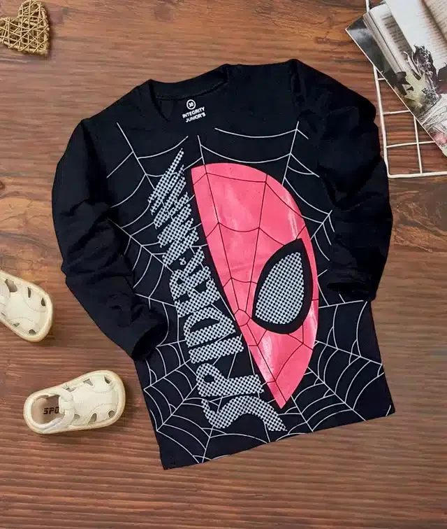 Cotton Printed T-shirt for Kids (Black, 6-7 Years)