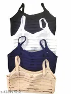 Cotton Solid Bras for Women, Assorted, Pack of 4 