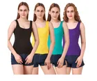 Cotton Blend Camisole for Women (Multicolor, S) (Pack of 4)