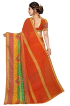 कानूड़ा फैंसी विमेंस जॉर्जेट फ्लावर प्रिंटेड साड़ी 