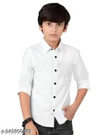 Solid Long Sleeve Spread Collar Shirt for Boys 