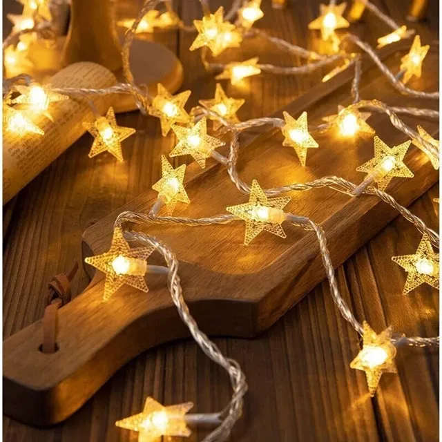 16 LEDs 2.5 m Yellow Star Shape Fairy Light (Pack of 1)