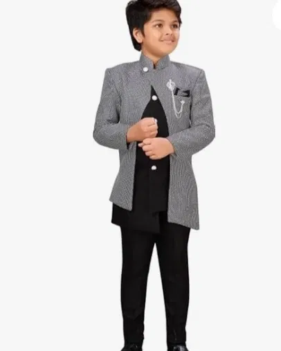 Indo Western Sherwani for Boys (Multicolor, 9-10 Years)