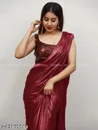 Lycra Solid Saree for Women 