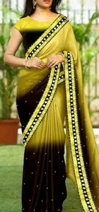 Georgette Solid Saree for Women 