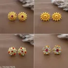 Traditional Bridal Gold Look Stud Earrings Set