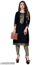 Cotton Kurti for Women,  Black  