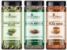 Herbs Library Green Coffee Beans, Chia Seeds and Roasted Flax Seeds 