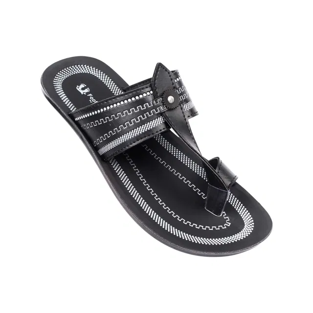 Flip Flops for Men (Black, 6)