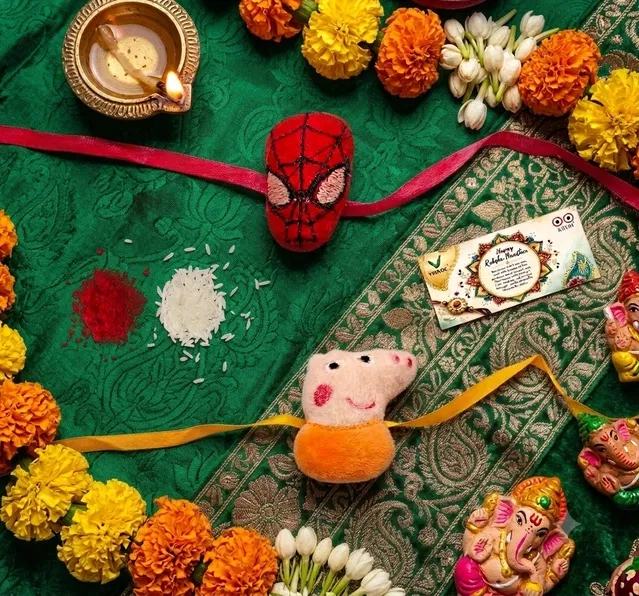Fabric Rakhi, Pack of 2 (Multicolor, Free)