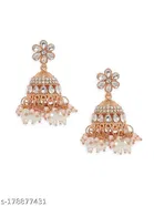 Rose Gold Bridal Chocker with Pearl Jumkha Jewellery Set for Women 