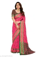 Ajrak Patola Soft Litchi Silk Kanjivaram Banarasi Silk Saree for Women 