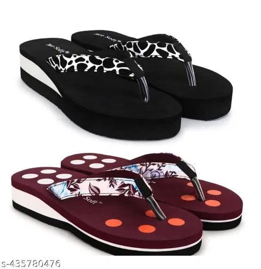 Twosoft EVA Flip-flops for Women (Multicolor, 8)