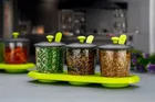 Achar & Spice Jars Set with Spoons & Holder 