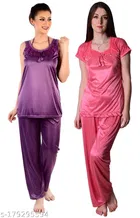 Satin Nightsuit Set for Women 