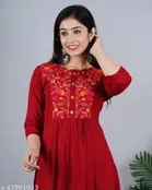 Rayon Embroidred Anarkali Kurti for Women 