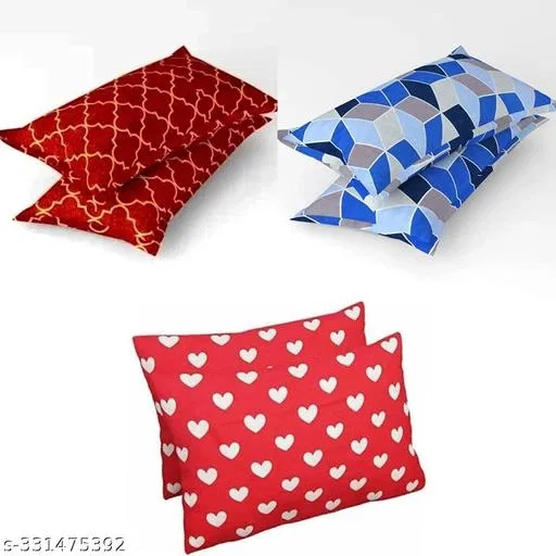 Cotton Pillow Covers (Multicolor, 17x27 inches) (Pack of 6)