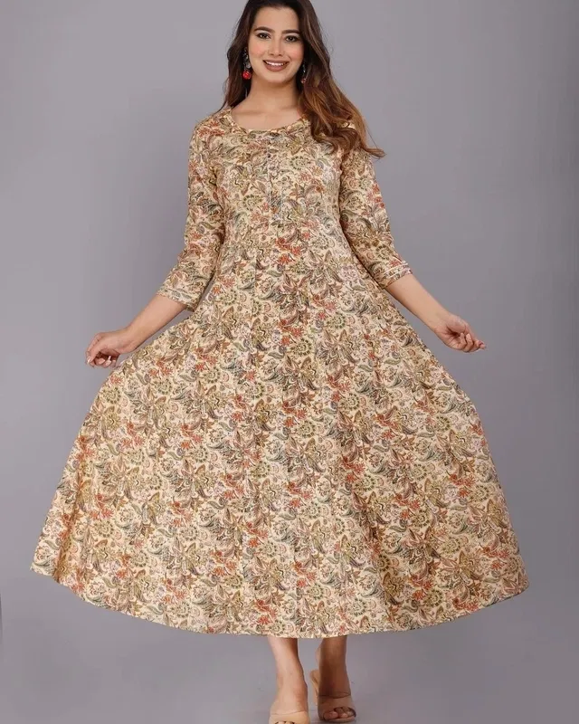 Gown for Women (Beige, 4XL)