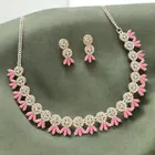 Alloy Choker Necklace with Earrings for Women 