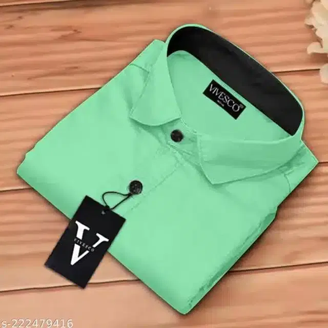 Full Sleeves Shirt for Men (Mint Green, XL)