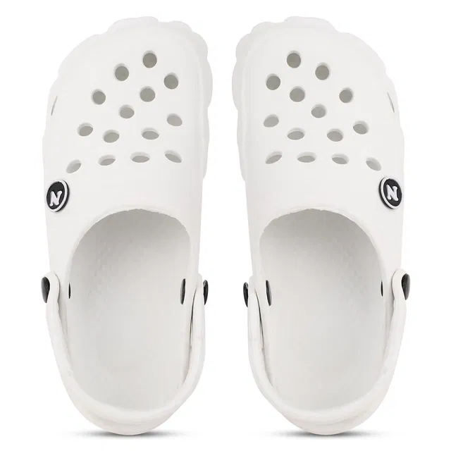 Zakozee Clogs for Men (White, 8)