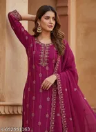 Embroidered Punjabi/All Over Suits Semi-Stitched Suits 