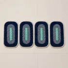 Alaqsa Cotton Rectangle Mat [13x20 inch] Pack of 4 Navy Blue