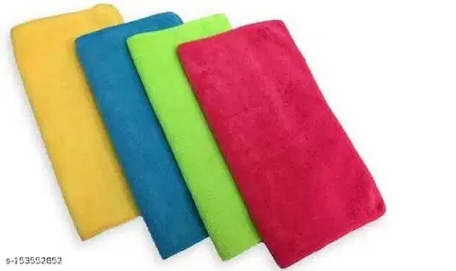 Microfiber Bath Towel (Multicolor, 40x40 cm) (Pack of 4)