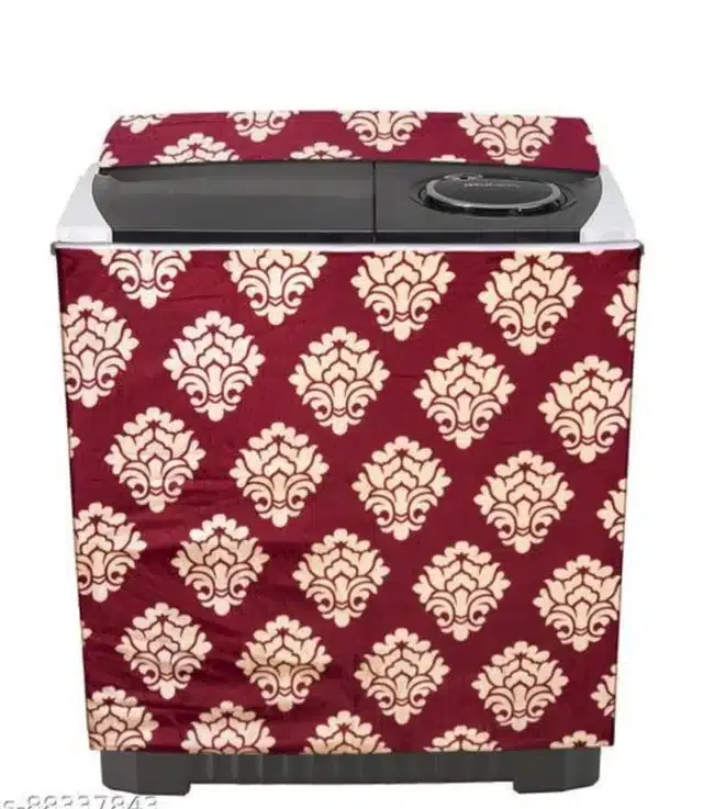 Knit Printed Semi Automatic Washing Machine Cover (Multicolor)