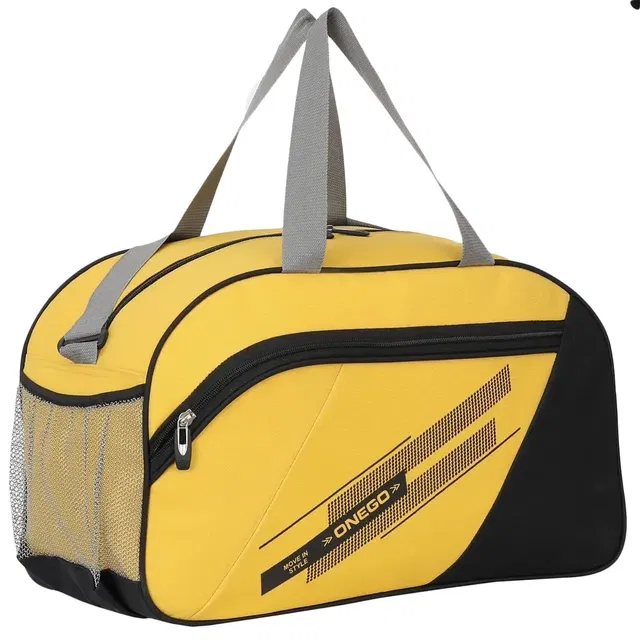 ONEGO Stylish & Waterproof Cabin-Size Duffel Bag | Durable Travel & Luggage Bag for Men & Women | Lightweight & Spacious Design (Z-85-YL-BK-DFL)