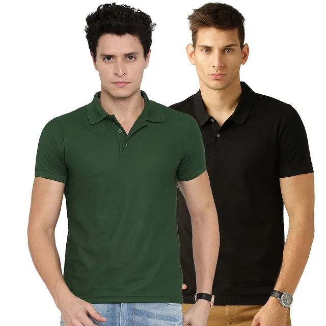 Polo Tshirts for Men, Pack of 2 (Multicolor, XL)