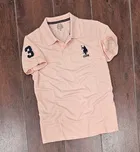 Poly Blend Half Sleeves Printed T-Shirt for Men (Pink, M)