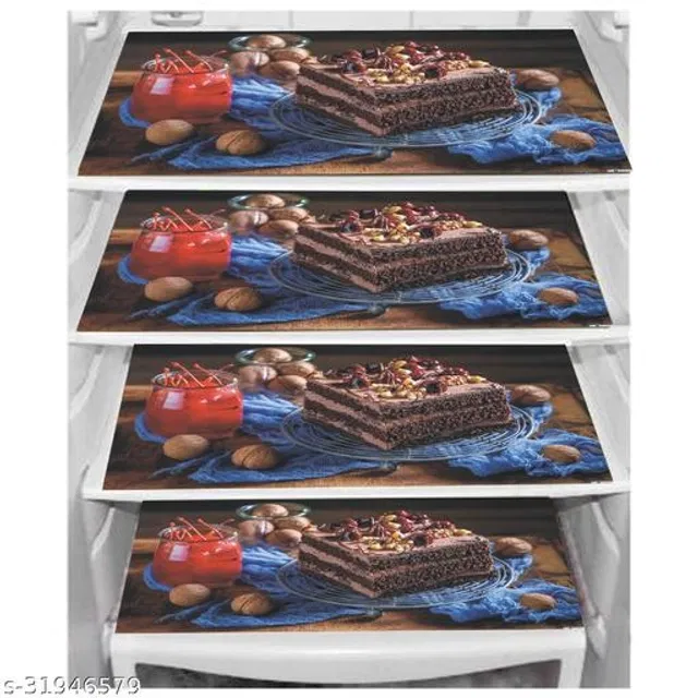 Waterproof Fridge Mats (Multicolor, Pack of 4)