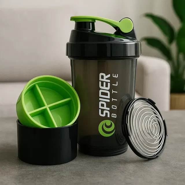 Plastic Shaker Bottle For Protein, Energy Drinks 500 Ml (Assorted Color,Pack of 1)